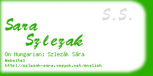 sara szlezak business card